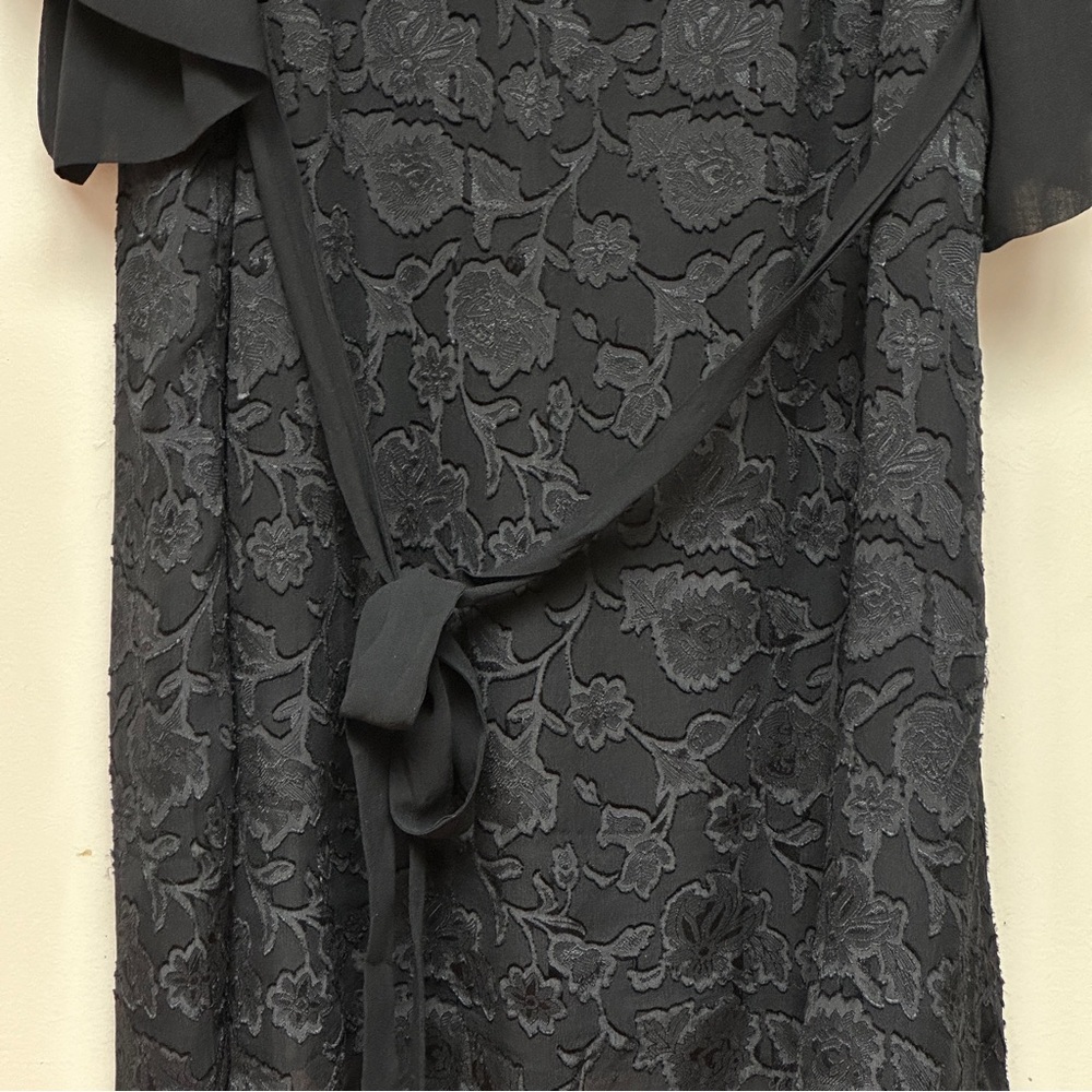 Gold Hawk Black Floral Silk Blend Mini Dress Size Small - Picture 5 of 8